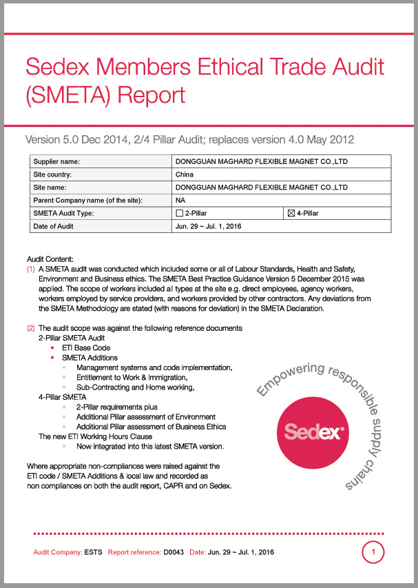sedex report