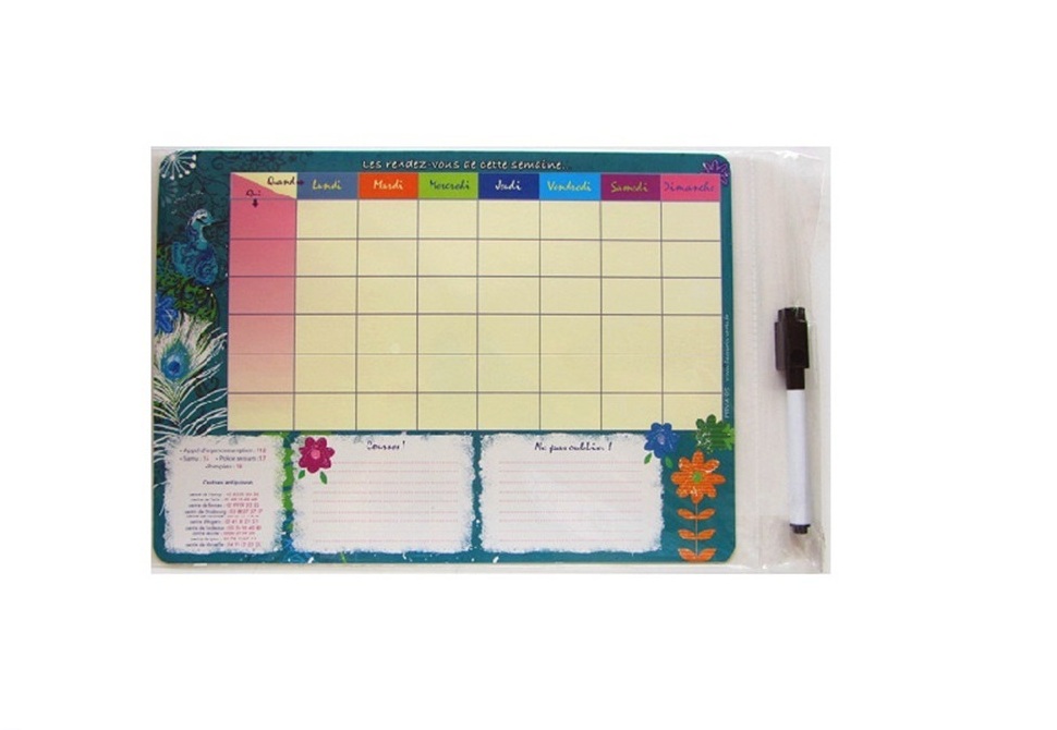Magnetic Writing Board - weekly plan