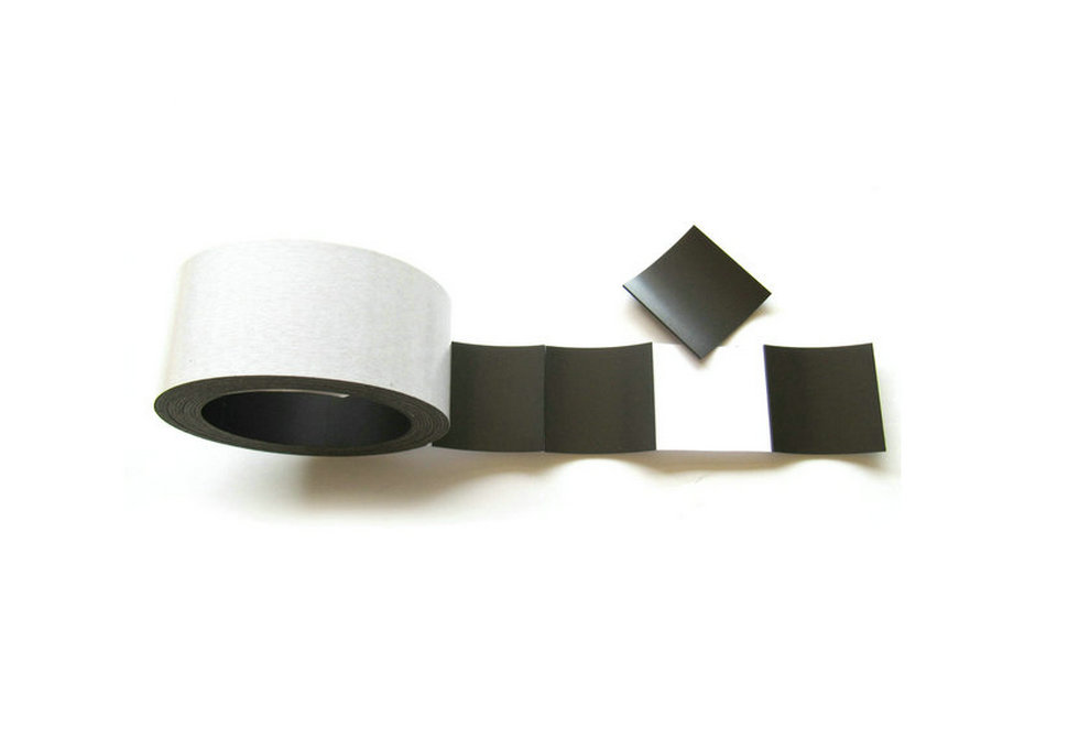 Magnetic strips with adhesive